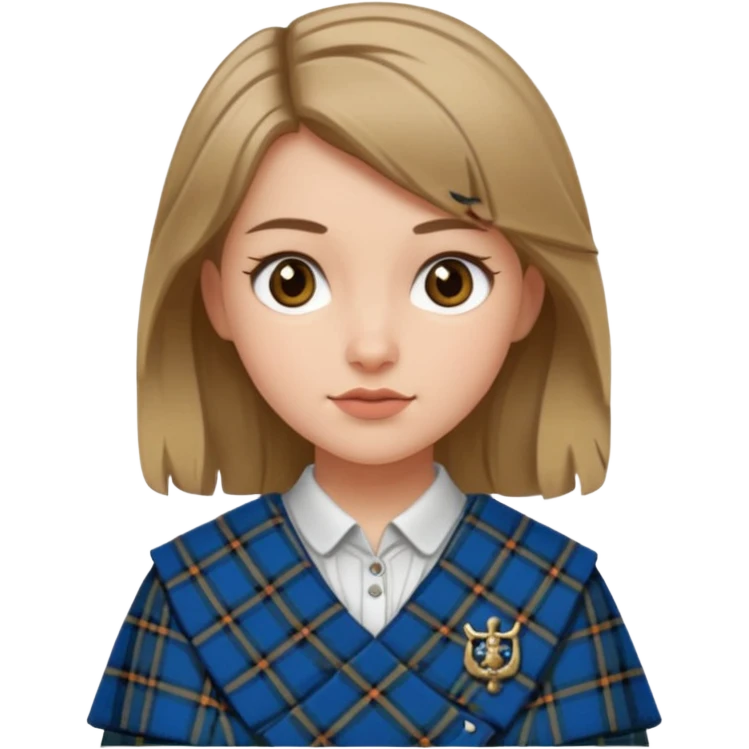 female with scottish attaire and dark blonde hair emoji