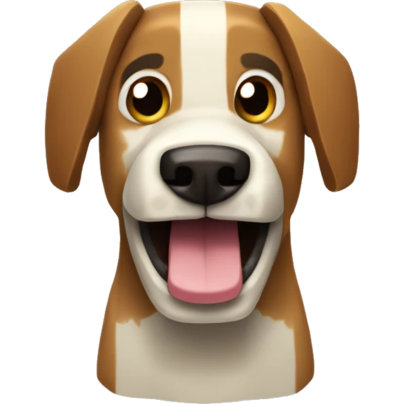 Minecraft dog with tongue out of mouth with a bit of foolisdh face emoji