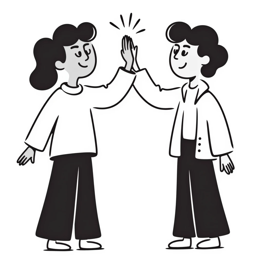 high five, hand-drawn look, motion lines emoji