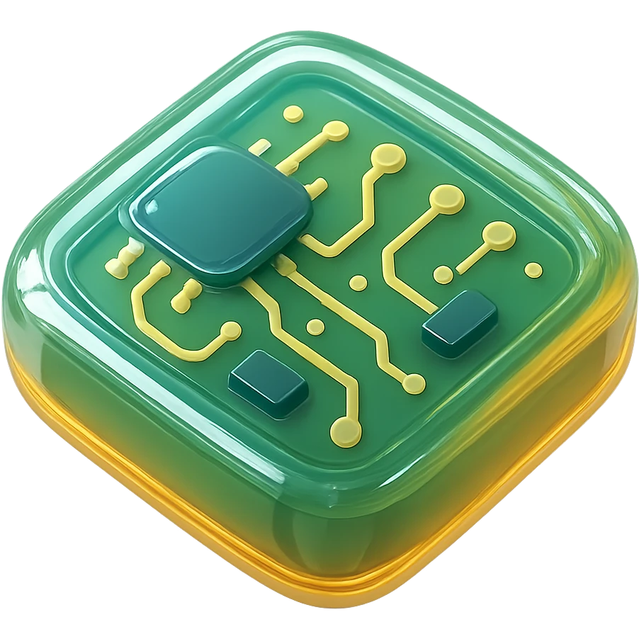 emoji of a stylized circuit board, digital product theme emoji