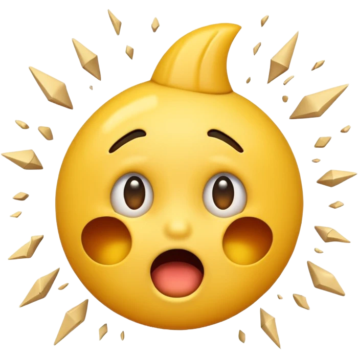 Make a normal classic yellow emoji that’s crashing emoji