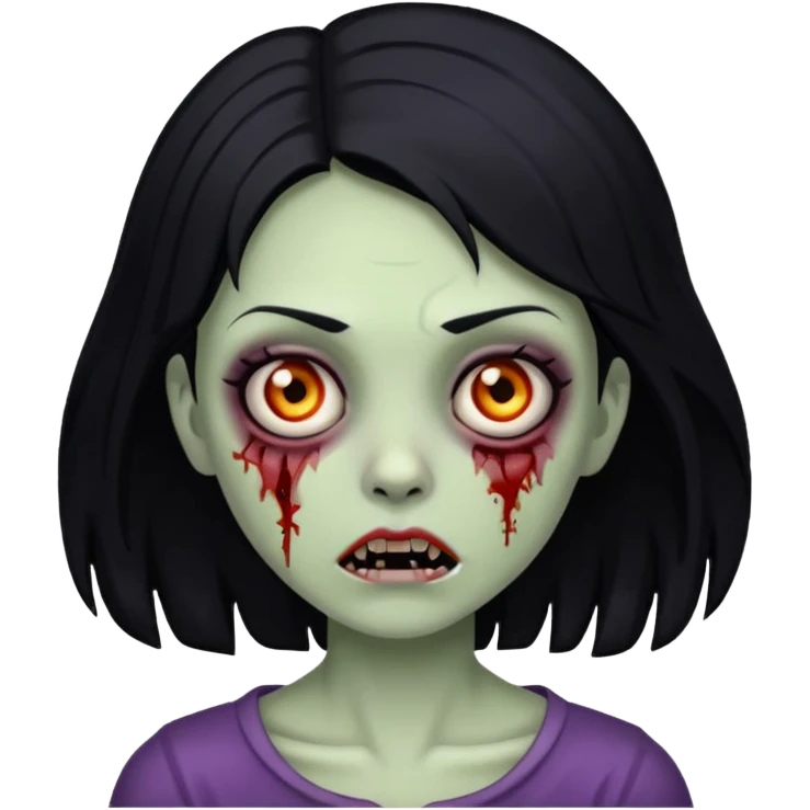 girl zombie with black hair emoji