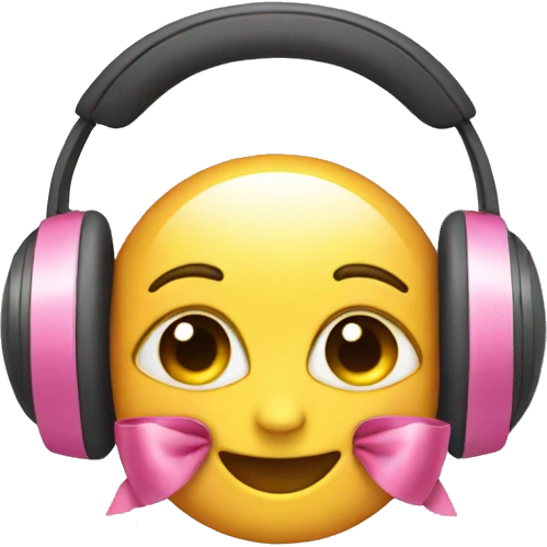 Headphones with pink bows emoji