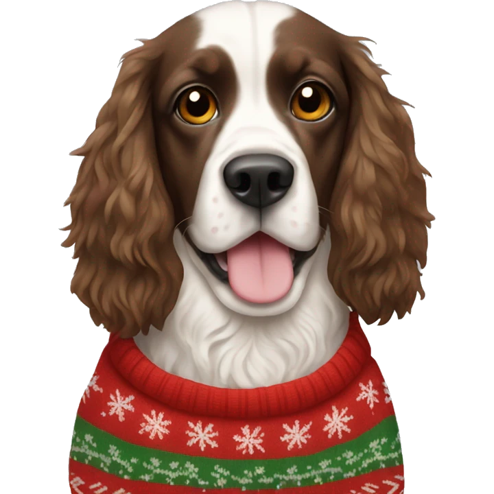 spaniel in a christmas sweater  emoji