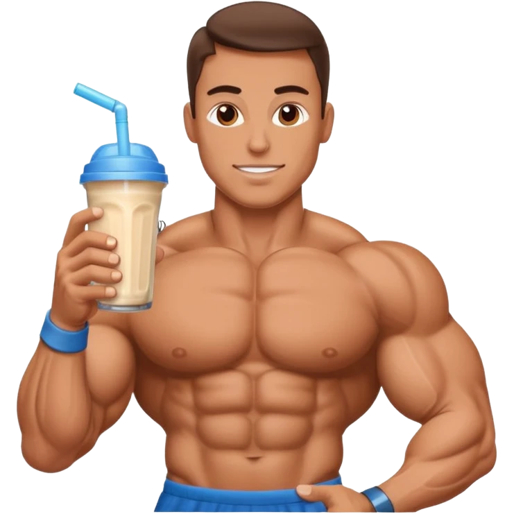 bodybuilder with potein shake emoji