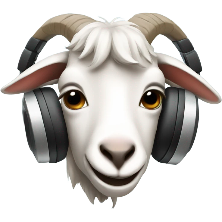 Goat wearing headphones emoji