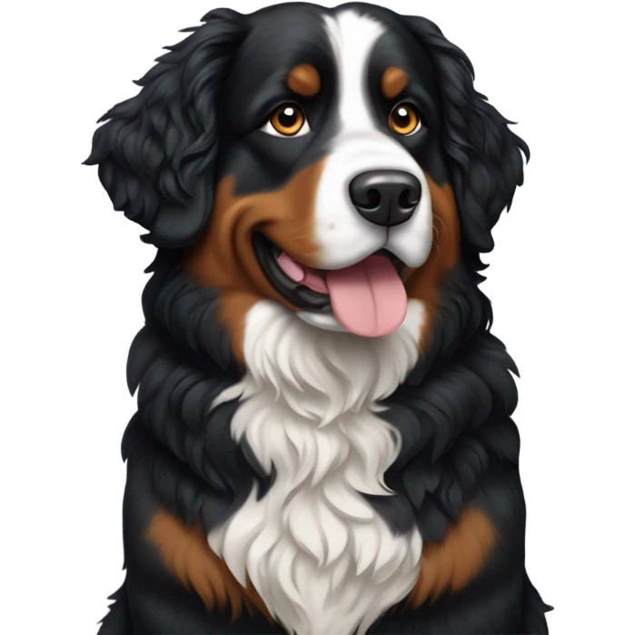 Curly Bernese mountain dog emoji