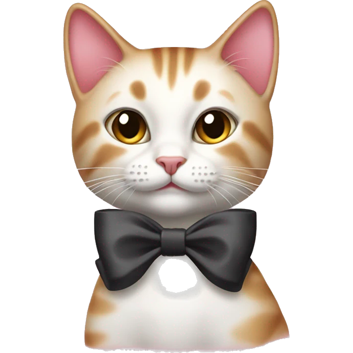 Coquette cat with bow emoji