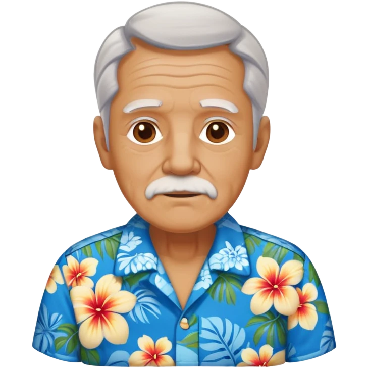old man with hawai blue floweral shirt  emoji