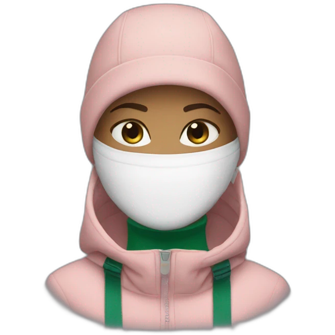 Lacoste black balaclava girl emoji