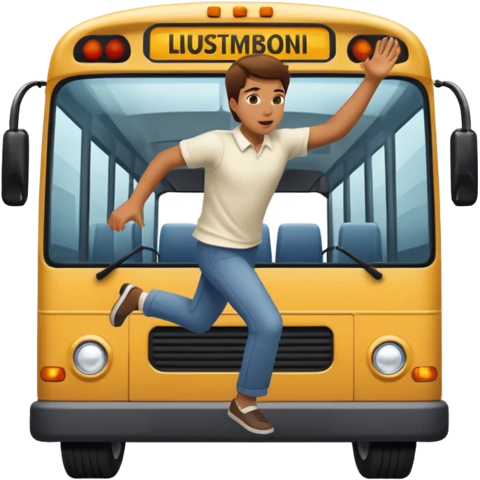 Throwing someone into a bus emoji