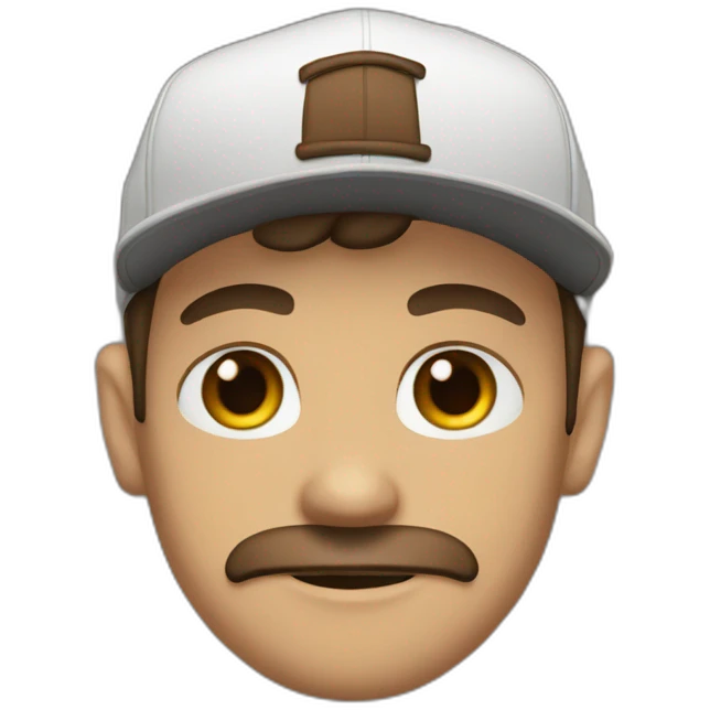 man brown hair snapback hat emoji