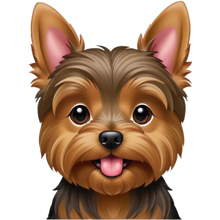 Yorkie terrier with toung out emoji