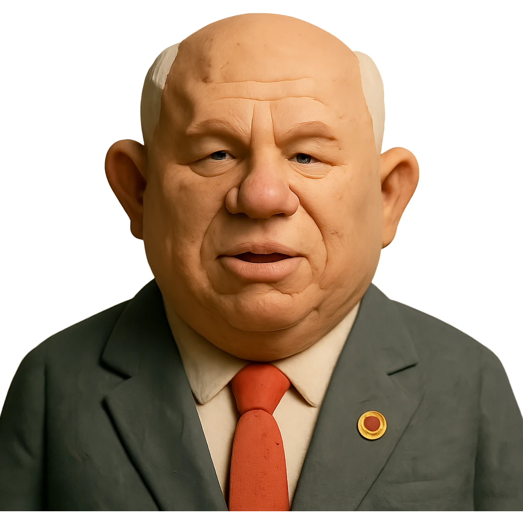 claymation style portrait of Nikita Khrushchev emoji
