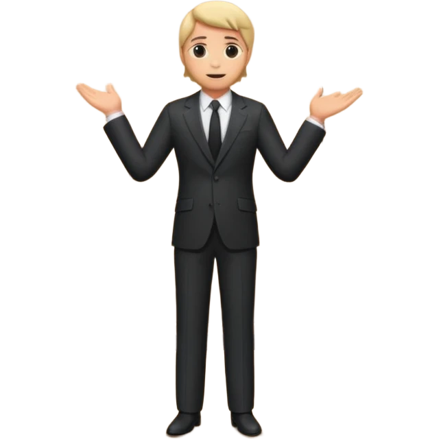 presenter on theater wooden stage, whole body emoji