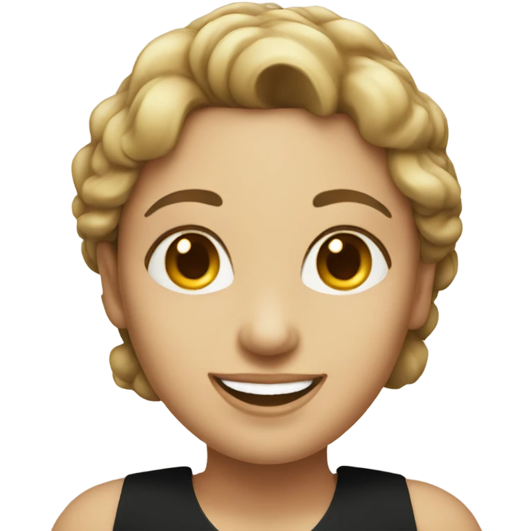 Smiling women in black dress  emoji