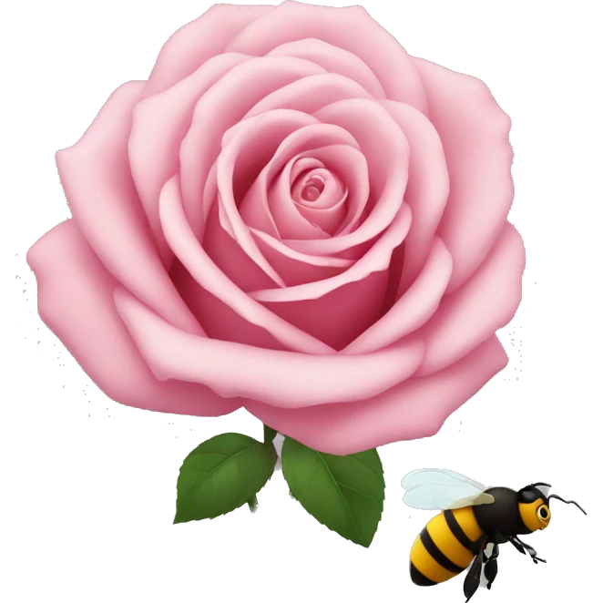 rose with a bee emoji