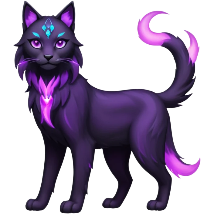 Create a single emoji of a Void Lynx in full body, shown at a slight side angle in a natural, characteristic pose with a mystical void aura. 

 emoji