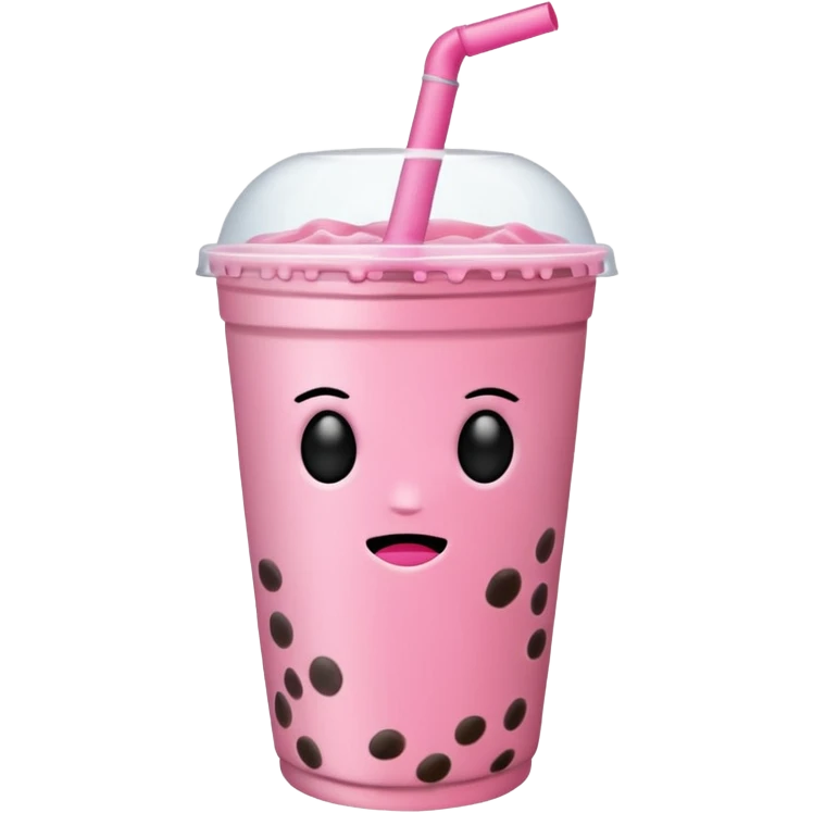 Pink boba drink without a face emoji