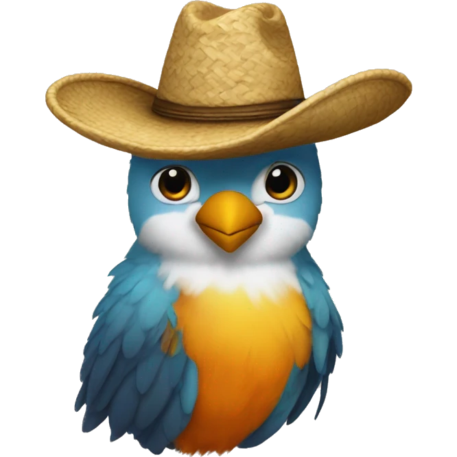 Pájaro con sobrero emoji
