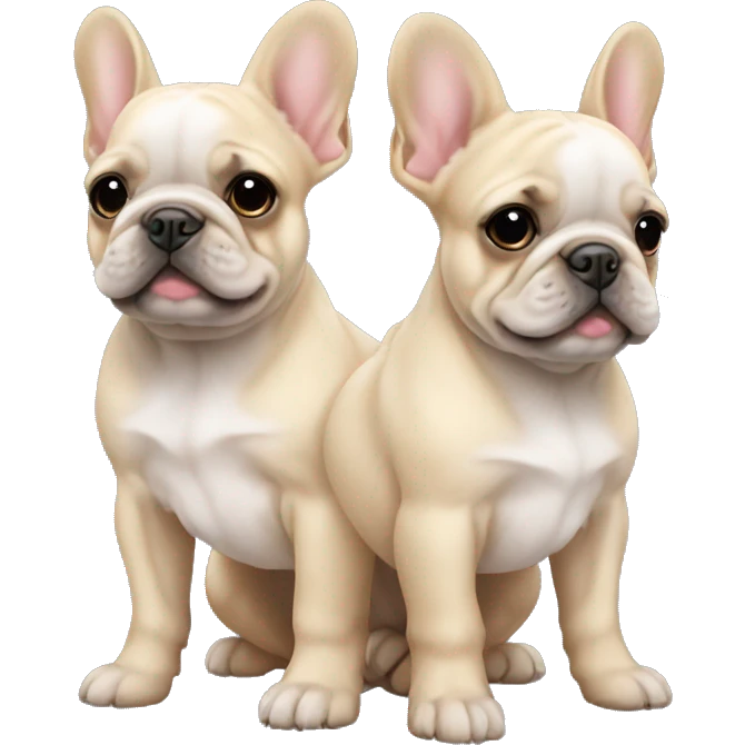 Two long haired Frenchie puppies  emoji