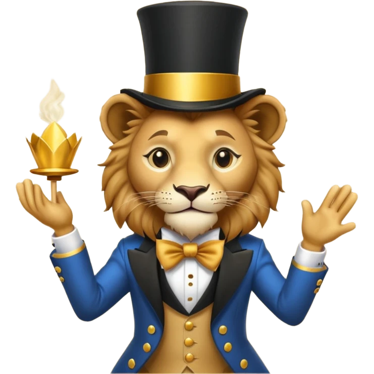 magician lion emoji