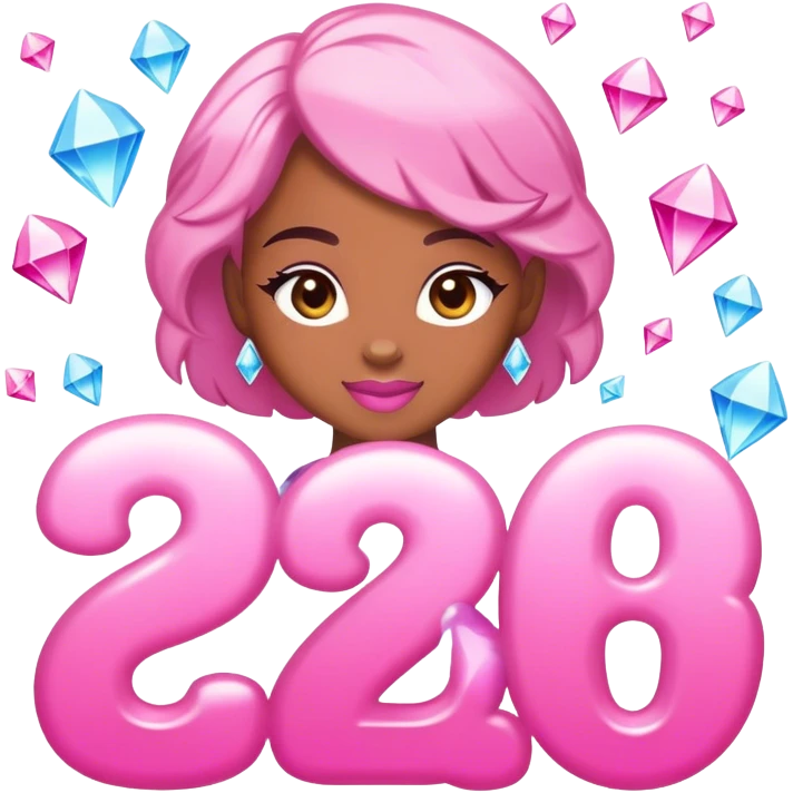 Happy 28th birthday to Imani written in the sky shining like diamonds with pink emoji