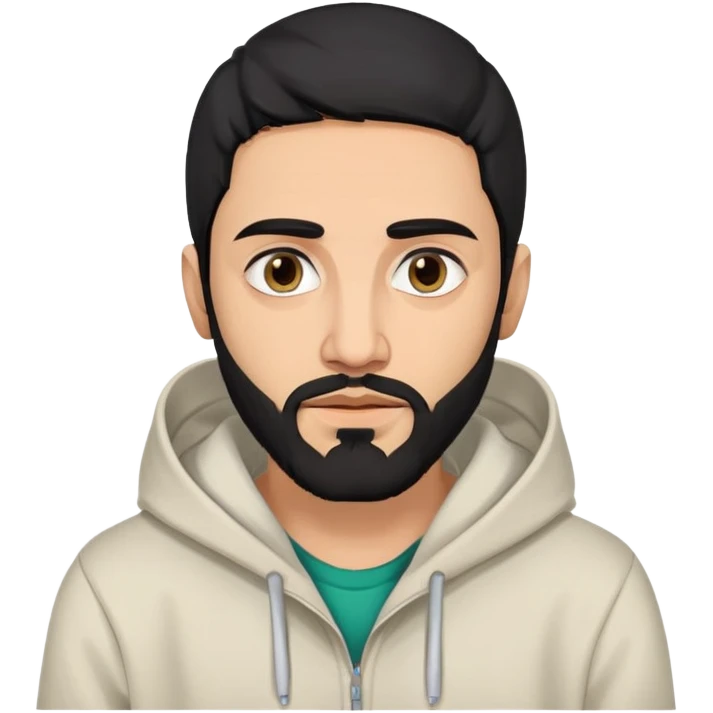 Marocan drugs dealer man with a hoody and drugs and black hair and beard  emoji