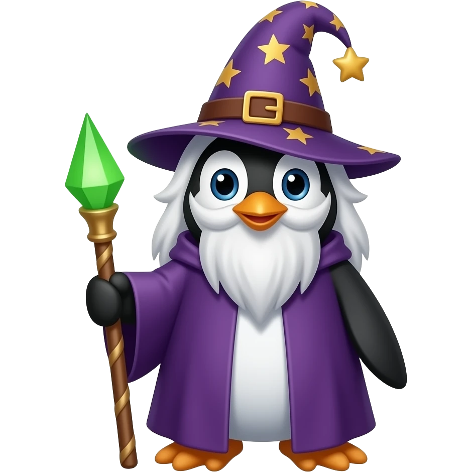 Penguin Wizard emoji