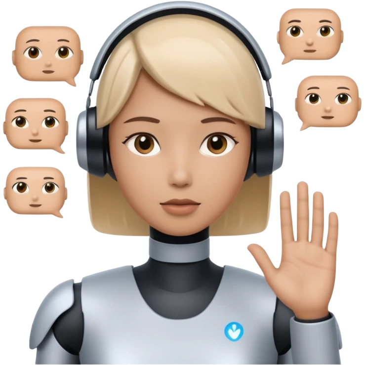 ai agent (llm model, ai chatbot) is communicating with human, human is asking in natural language and ai agent is thinking in his own language, answering back in natural language, giving help of using some hard system  emoji
