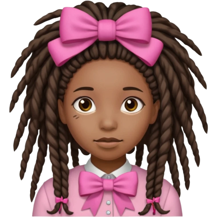 A black girl with dreadlocks and pink bows emoji