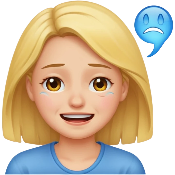 a girl smiling while crying emoji