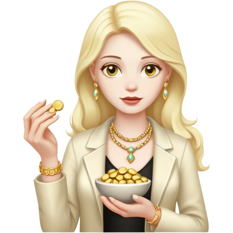 Pill popping gold digger emoji