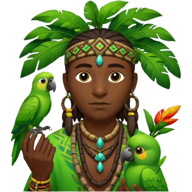 shaman hold a 1 pet parrot emoji