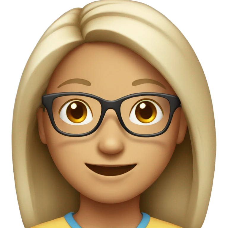 smiling girl with glasses emoji