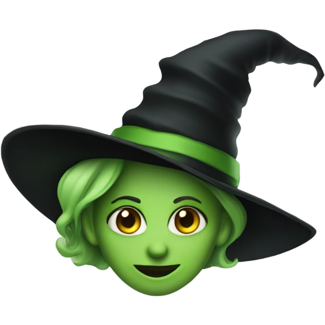Wicked green witch with black hat  emoji