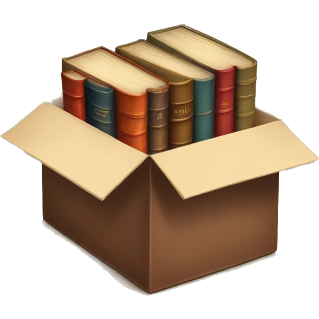 open box with old books inside  emoji