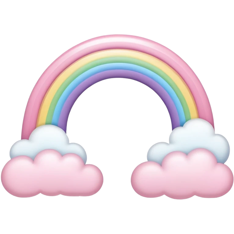 pastel pink rainbow arch with fluffy clouds emoji