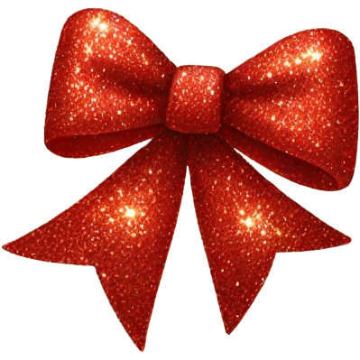 Red bow with glitter  emoji