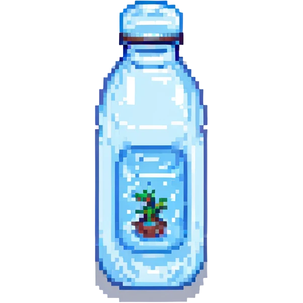 a bottle of water, pixel art style emoji