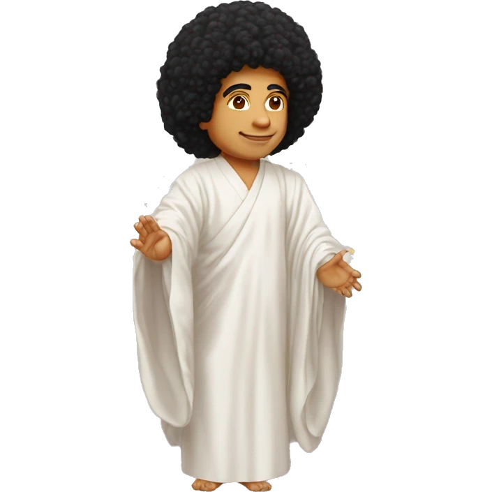 Sathya sai baba black hair with robe  emoji