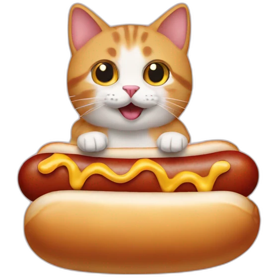 cat hotdog emoji