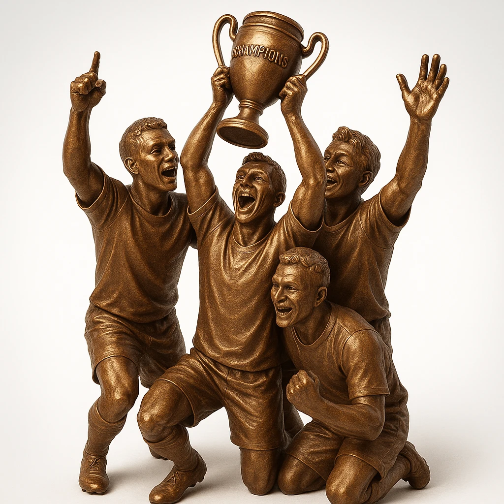 team celebrating with trophy emoji