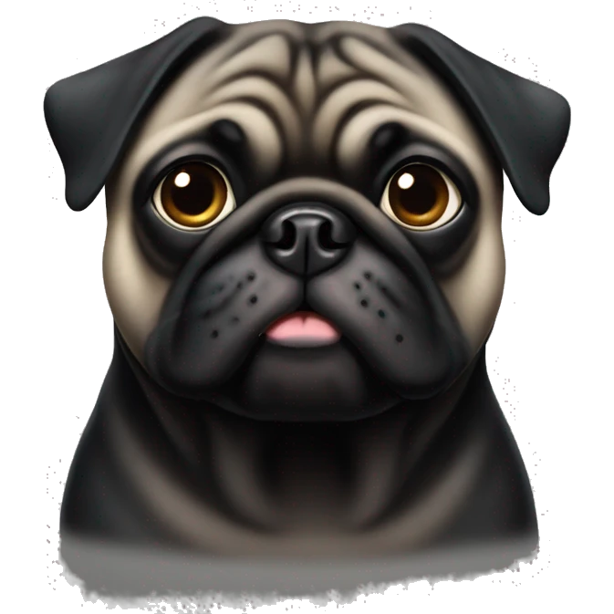 Black fat pug emoji