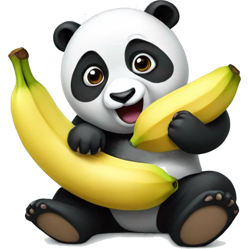 A panda eating banana  emoji