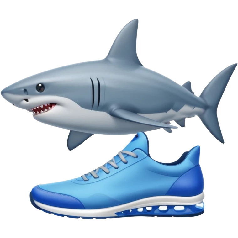 Shark with blue shoes emoji