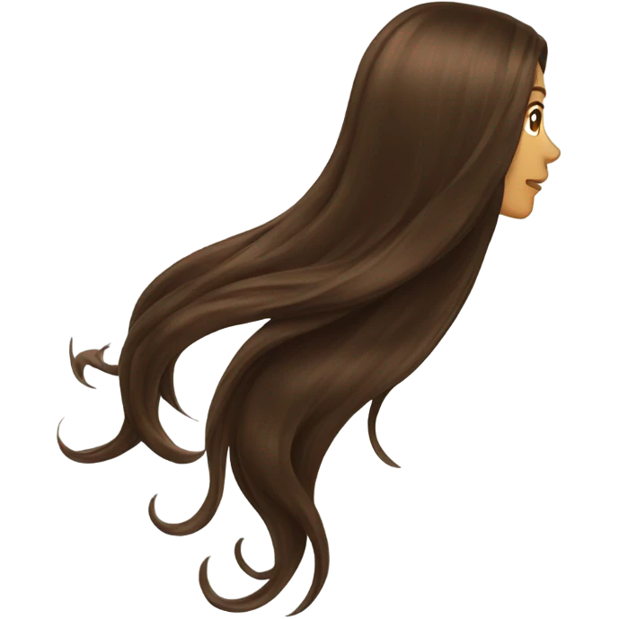 long brown hair from the back emoji