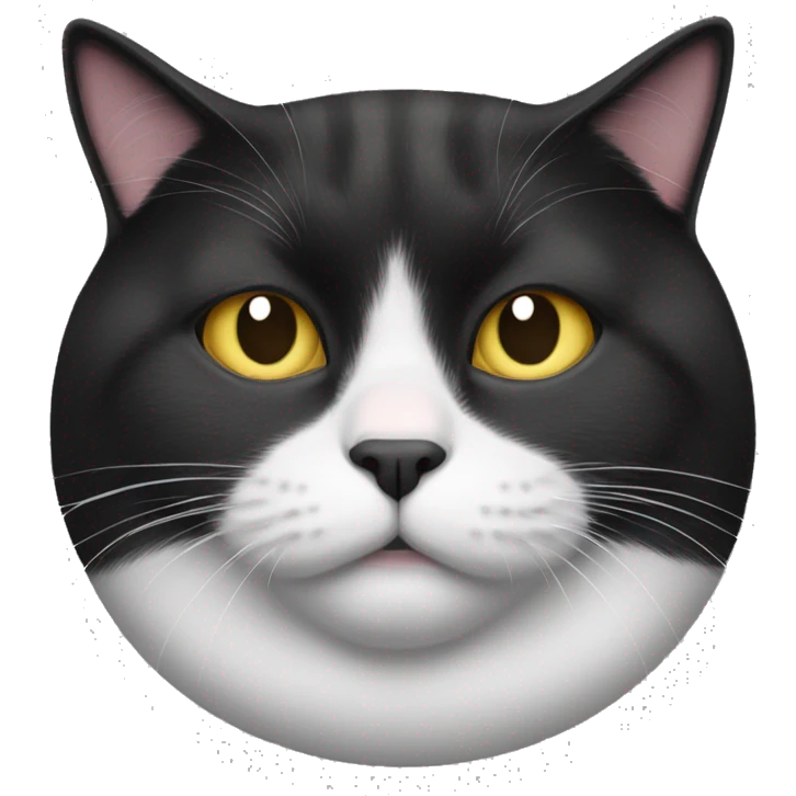 black and white fat cat emoji