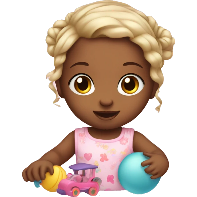 Cute baby girl with toys  emoji