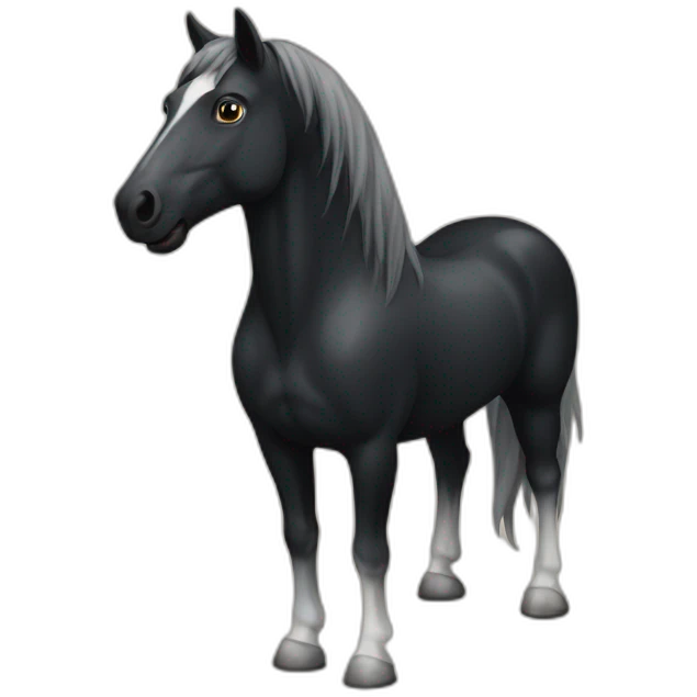 Black horse with white mark on the head emoji